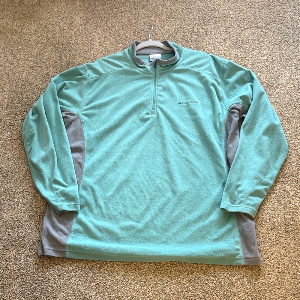 Columbia Teal and Gray Quarter-Zip Pullover